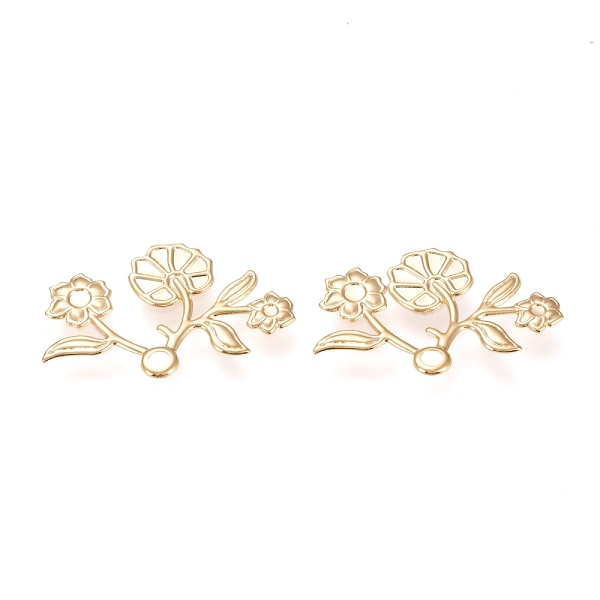 

PandaHall 304 Stainless Steel Pendants, Laser Cut, Branches Flower, Golden, 19x29x0.7mm, Hole:2mm 304 Stainless Steel Flower