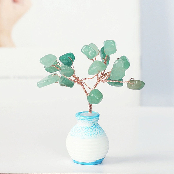 

PandaHall Resin Vase with Natural Green Aventurine Chips Tree Ornaments, for Home Car Desk Display Decorations, 40x60mm Green Aventurine...
