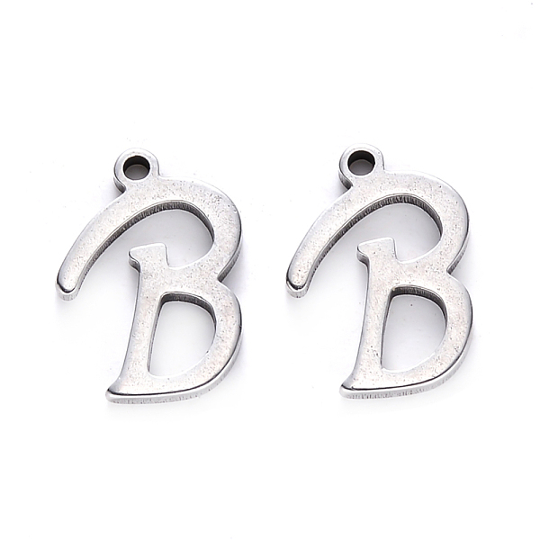 

PandaHall 201 Stainless Steel Charms, Laser Cut, Stainless Steel Color, Letter.B, 13x9x1mm, Hole: 1mm 201 Stainless Steel Letter B