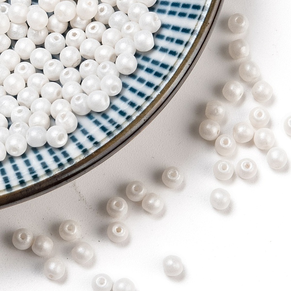 

PandaHall Czech Glass Beads, Round, Beige, 3mm, Hole: 0.8mm, about 258pcs/10g Czech Glass Round Yellow
