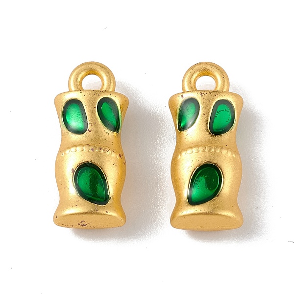 

PandaHall Alloy Enamel Pendants, Column Charm, Golden, Dark Green, 15x6.5x4.5mm, Hole: 1.5mm Alloy+Enamel Column