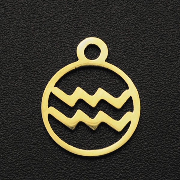 

PandaHall 201 Stainless Steel Charms, Flat Round with Constellation, Golden, Aquarius, 13.4x10.8x1mm, Hole: 1.5mm 201 Stainless Steel...