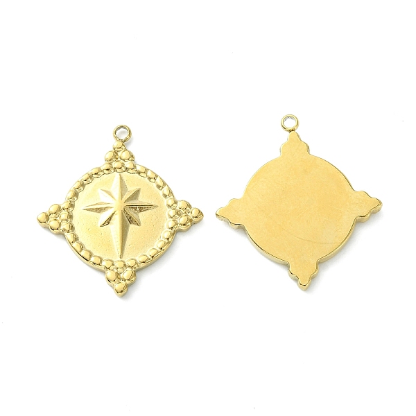 

PandaHall 304 Stainless Steel Cabochon Settings for Enamel, Rhombus with Star, Real 14K Gold Plated, 23.5x21.5x2.3mm, Hole: 1.5mm 304...