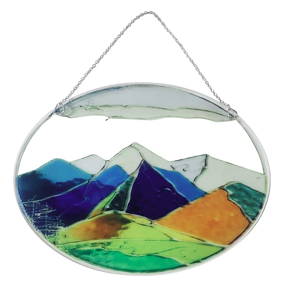 

PandaHall Acrylic Pendant Decorations, Window Hanging Suncatcher, Flat Round with Mountain Pattern, Colorful, 150x2mm Acrylic Flat Round..., Multicolor