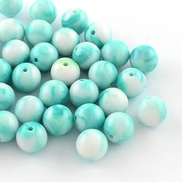 

PandaHall Opaque Acrylic Beads, Round, Turquoise, 12mm, Hole: 2mm Acrylic Round Green