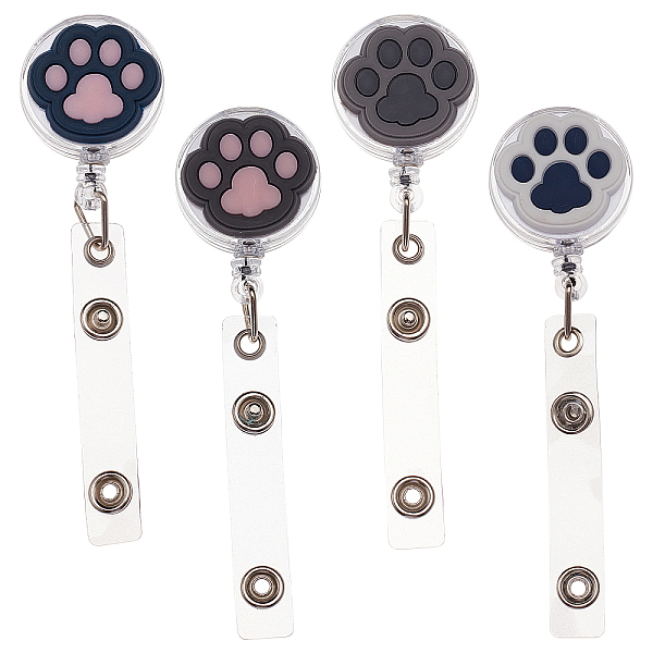 

PandaHall CHGCRAFT 4 Pcs 4 Styles PVC Paw Badge Reel, Retractable Badge Holder, with Iron Alligator Clip, Lightweight & Easy Retracting..., Multicolor