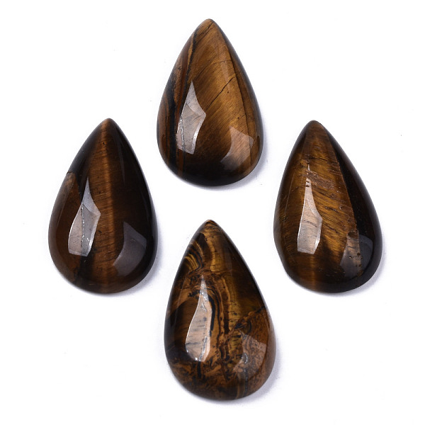 

PandaHall Natural Tiger Eye Cabochons, Teardrop, 28~29x15~17x6~9mm Tiger Eye Teardrop