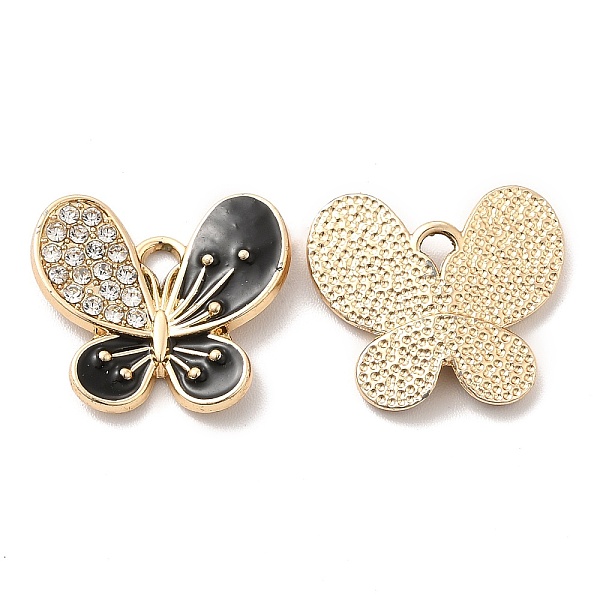 

PandaHall Alloy Enamel Pendants, with Rhinestone, Butterfly Charm, Golden, Black, 16.5x19x2mm, Hole: 2.3x2mm Alloy Rhinestone+Enamel...