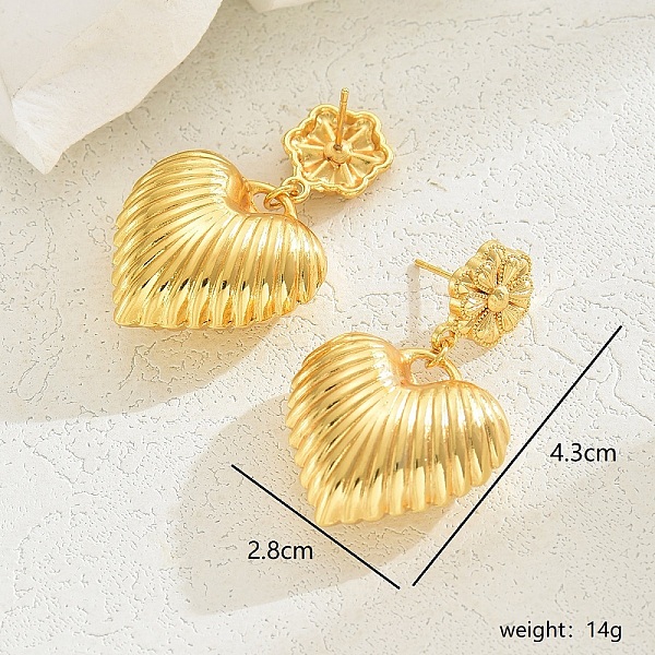 

PandaHall Luxurious Gold Earrings with Elegant Star and Heart Design Brass