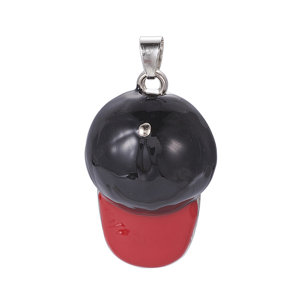 

PandaHall Platinum Plated Alloy Enamel Pendants, Hat, Colorful, 37x23.5x11mm, Hole: 5x6.5mm Alloy+Enamel Hat