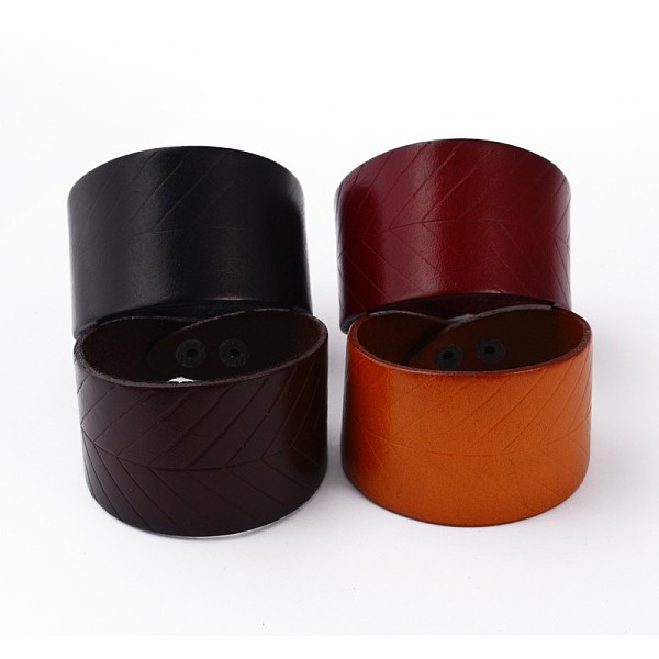 

PandaHall Alloy Leather Bracelets, Mixed Color, 220x45mm Leather Multicolor