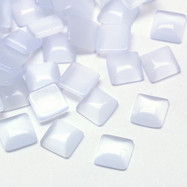 

PandaHall Cat Eye Cabochons, Square, Lavender, 6x6x2mm Glass Square Purple