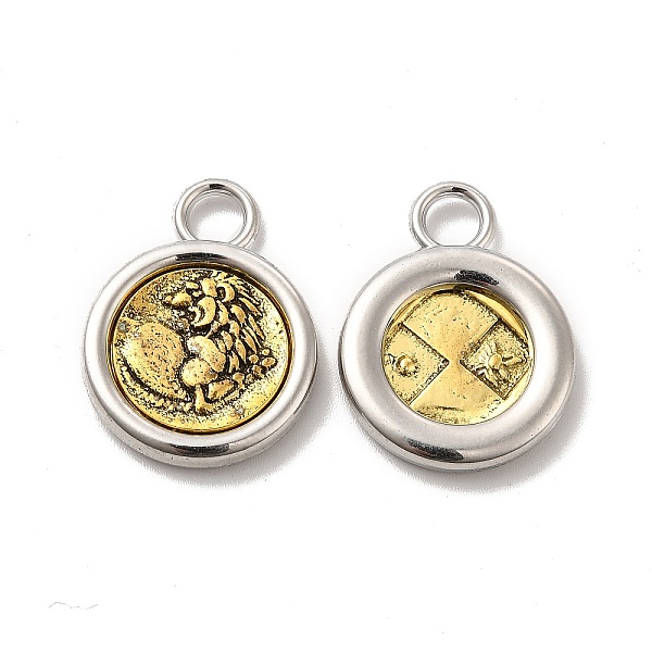 

PandaHall Alloy Pendants, Long-Lasting Plated, Cadmium Free & Lead Free, Flat Round, Antique Golden & Platinum, 24.5x19x3.5mm, Hole: 4mm...