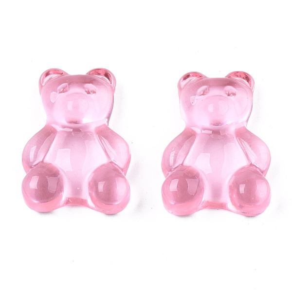 

PandaHall Transparent Resin Cabochons, Bear, Pearl Pink, 20x15x6~7mm Resin Bear