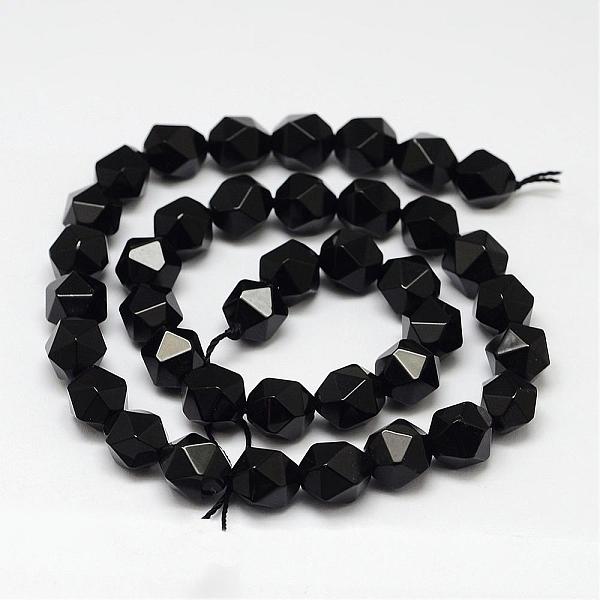 

PandaHall Natural Black Onyx Beads Strands, Star Cut Round Beads, Dyed & Heated, Faceted, 8x7mm, Hole: 1mm, about 49pcs/strand, 15.7 inch...