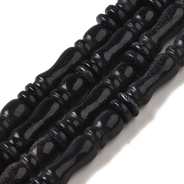 

PandaHall Synthetic Blue Goldstone Beads Strands, Texture Tube, Islamic Prayer Beads for Rosary, 24.5x7mm, Hole: 0.6mm, about 36pcs/strand...