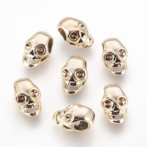 

PandaHall Alloy Beads, Skull, Light Gold, 14x9x7mm, Hole: 4.5mm Alloy Skull