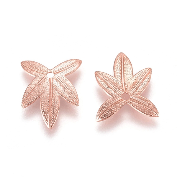 

PandaHall Autumn Theme Brass Filigree Pendants, Maple Leaf Charms, Rose Gold, 14.5x11x1mm, Hole: 1.4mm Brass Leaf