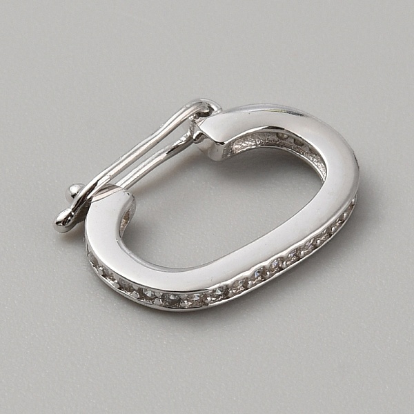 Fermoirs twister en argent sterling plaqué rhodium 925 micro pavé de zircone cubique transparent