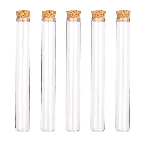PandaHall BENECREAT 15PCS 40ml Glass Test Tube with Cork Stopper Clear Flat Mini Glass Bottles Jars for Lab, Party Favors, Candy, Gumball...