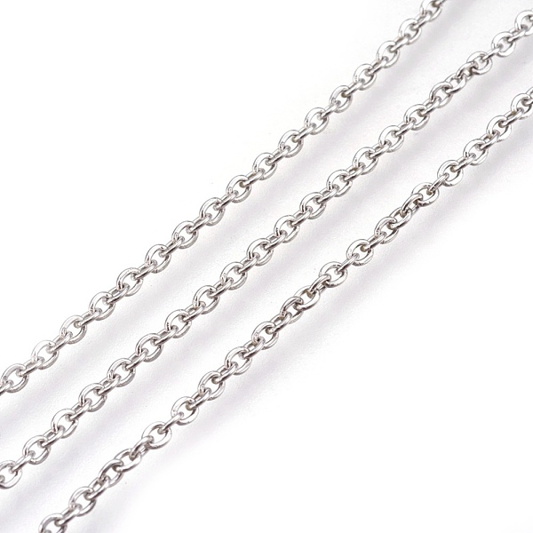 

PandaHall 304 Stainless Steel Cable Chains, Soldered, with Spool, Flat Oval, Stainless Steel Color, 3x2x0.5mm, about 164.04 Feet/roll...