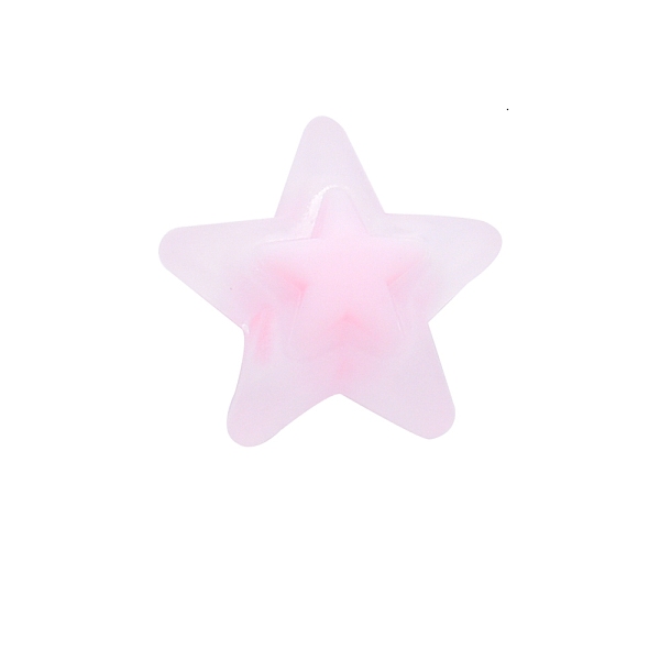 

PandaHall Frosted Resin Cabochons, Nail Art Decorations Accessories for Women, Star, Pink, 16x16.5x9.5mm, Hole: 2.5mm Resin Star Pink