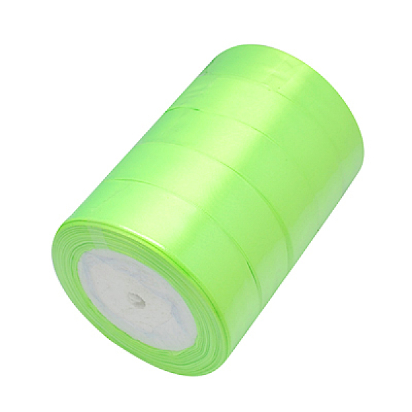 

PandaHall Valentines Day Gifts Boxes Packages Single Face Satin Ribbon, Polyester Ribbon, Lawn Green, 1-1/2 inch(37mm) Polyester None Green
