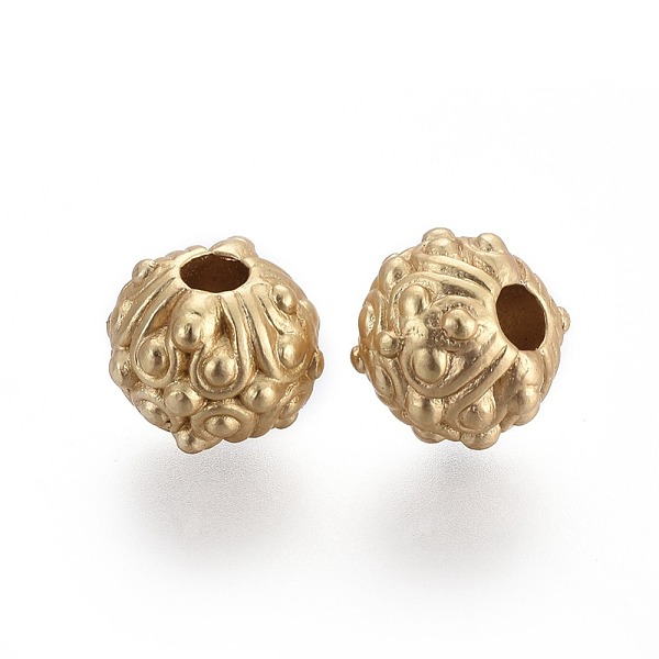 

PandaHall Tibetan Style Alloy Beads, Round with Flower, Lead Free & Nickel Free & Cadmium Free, Real 18K Gold Plated, Matte Gold Color...