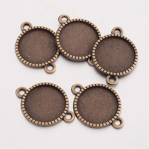 

PandaHall Tibetan Style Alloy Flat Round Cabochon Connector Settings, Cadmium Free & Nickel Free & Lead Free, Antique Bronze, Tray: 14mm...