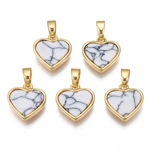 

PandaHall Real 18K Gold Plated Brass Pendants, with Synthetic Turquoise Cabochons, Cadmium Free & Nickel Free & Lead Free, Heart, Turquoise...