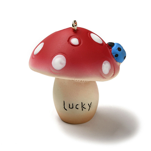 

PandaHall Mushroom Resin Big Pendants, Mushroom Charms with Platinum Plated Iron Loops, FireBrick, 51x46.5x40mm, Hole: 2.5mm Iron+Resin..., Red