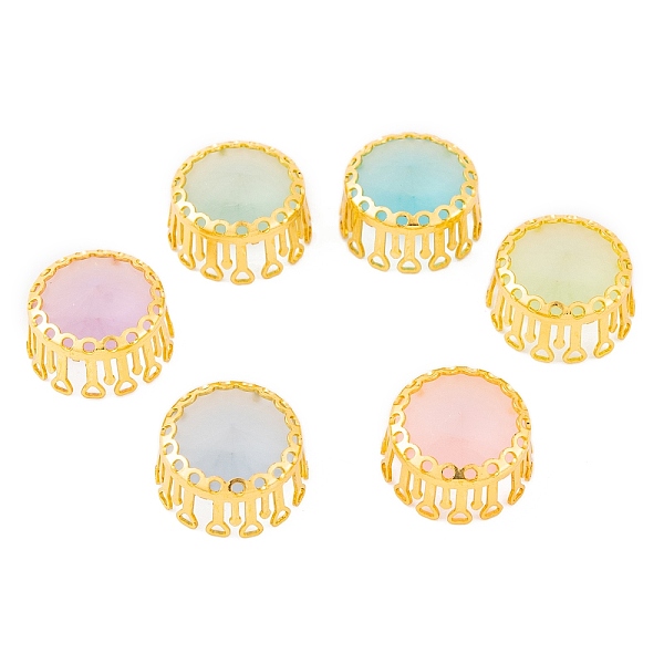 

PandaHall Round Shaped Sew on Rhinestone, Frosted K9 Glass Rhinestone, Multi-Strand Links, with Brass Findings, Golden, 16x9mm K9 Glass..., Multicolor