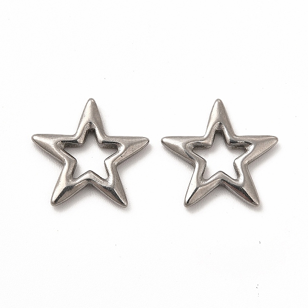 

PandaHall 304 Stainless Steel Linking Rings, Star, Stainless Steel Color, 15x14x2mm, Inner Diameter: 5x3.5mm 304 Stainless Steel Star