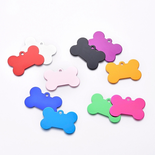 

PandaHall Pet Aluminium Pendants, Stamping Blank Tag, Bone, Mixed Color, 25x38x1mm, Hole: 3mm Aluminum Others Multicolor