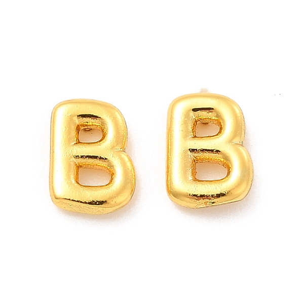 

PandaHall Brass Hollow Out Initial Letter Stud Earrings for Women, Real 18K Gold Plated, Lead Free & Cadmium Free, Letter.B, 7x5x1.5mm, Pin...