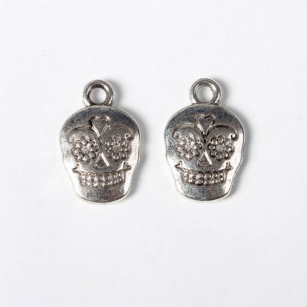 

PandaHall Mexico Holiday Day of the Dead Sugar Skull Tibetan Style Alloy Metal Pendants, For Mexico Holiday Day of the Dead, Lead Free &...