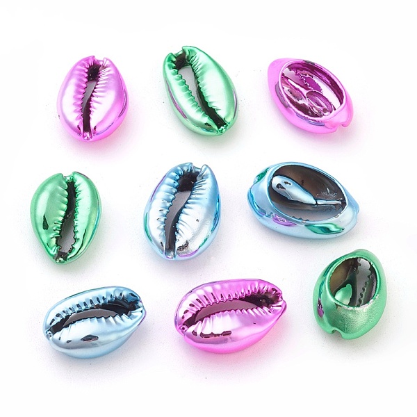 

PandaHall Electroplated Shell Beads, Cowrie Shell, Mixed Color, 18~20x11.5~13x6~6.5mm, Hole: 2mm Cowrie Shell Shell Shape Multicolor