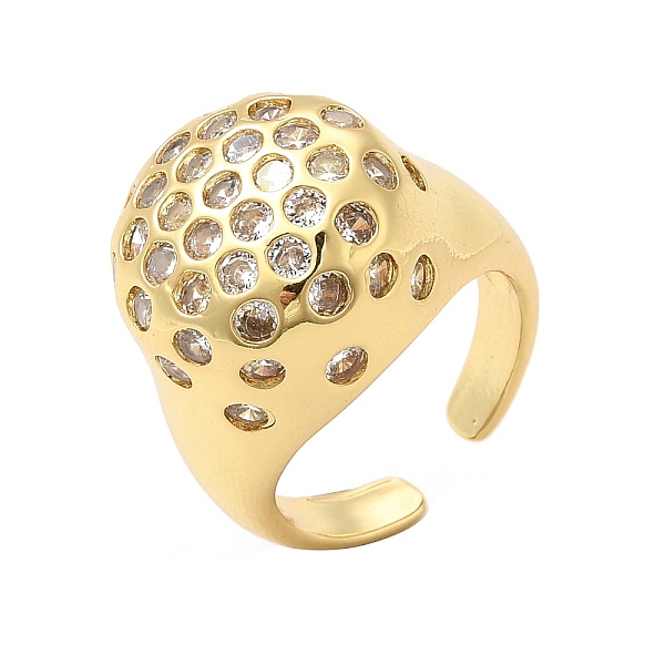 

PandaHall Rack Plating Brass Micro Pave Cubic Zirconia Cuff Rings, Open Ring for Women, Long-Lasting Plated, Cadmium Free & Lead Free, Real..., Clear