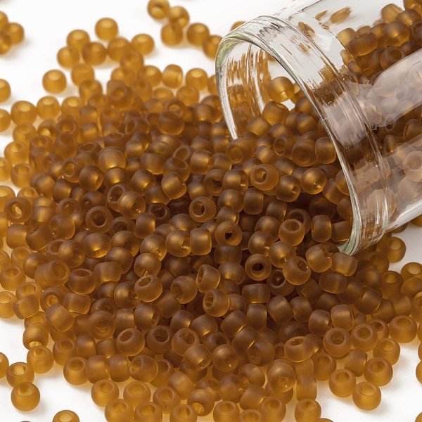 

PandaHall TOHO Round Seed Beads, Japanese Seed Beads, (2CF) Matte Dark Topaz, 8/0, 3mm, Hole: 1mm, about 222pcs/10g Glass Brown