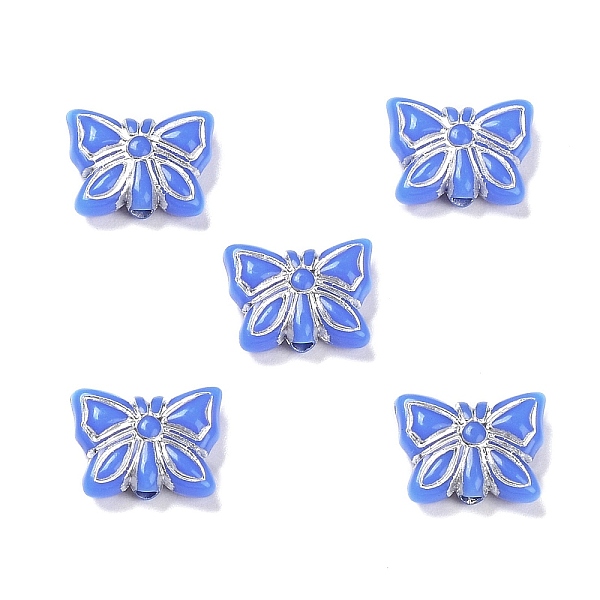 

PandaHall Opaque Acrylic Beads, Metal Enlaced, Butterfly, Royal Blue, 11x14.5x5mm, Hole: 1.8mm, about 740pcs/500g Acrylic Butterfly