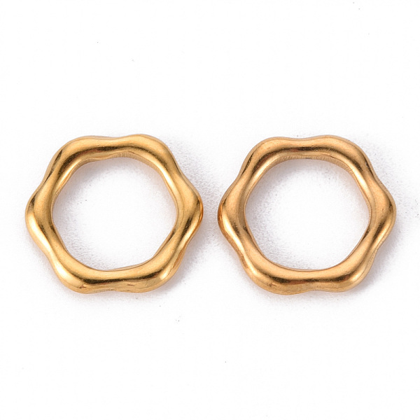 

PandaHall 304 Stainless Steel Linking Rings, Hexagon Ring, Golden, 14x15x2.5mm, Inner Diameter: 10mm 304 Stainless Steel Hexagon