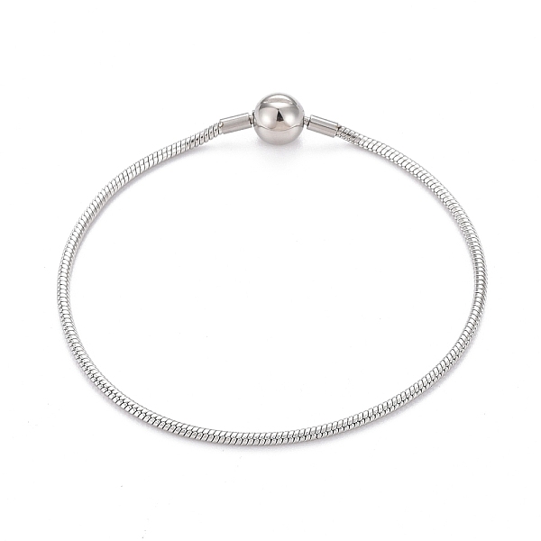 

PandaHall 304 Stainless Steel Round Snake Chain Bracelet Making, Stainless Steel Color, 7-5/8 inch(19.5cm), 1.8mm Stainless Steel