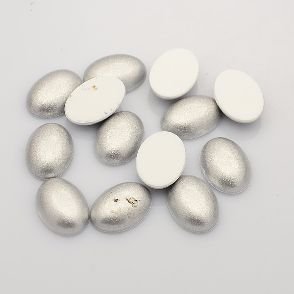 

PandaHall Oval Acrylic Cabochons, Silver, 18x13x4.9~5mm Acrylic Oval Silver