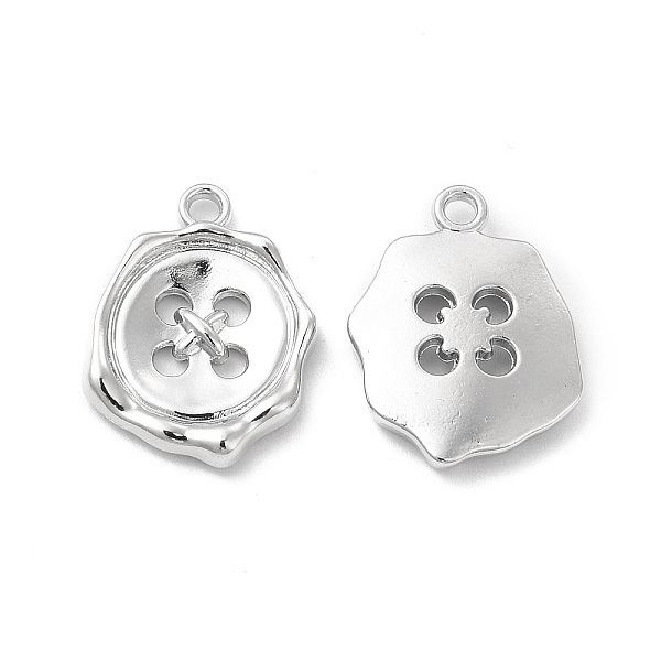 

PandaHall Alloy Pendants, Button Charm, Platinum, 21x16x3mm, Hole: 1.8mm Alloy Others