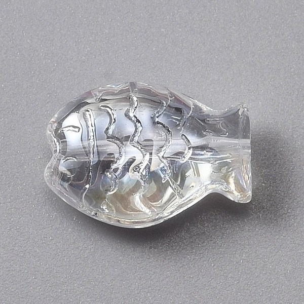

PandaHall Electroplate Glass Beads, AB Color Plated, Fish, Clear, 10x14x6mm, Hole: 0.8mm Glass Fish Clear