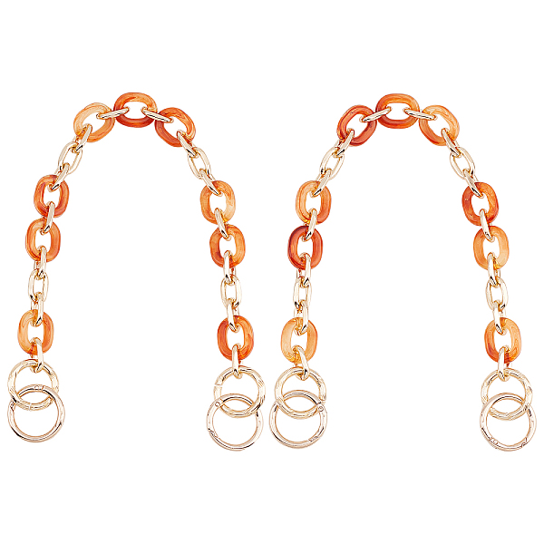 

PandaHall SUPERFINDINGS 1Pc 18.9 inch Acrylic Purse Chain Handle Purse Replacement Chain Dark Orange Crossbody Shoulder Handle Strap with...