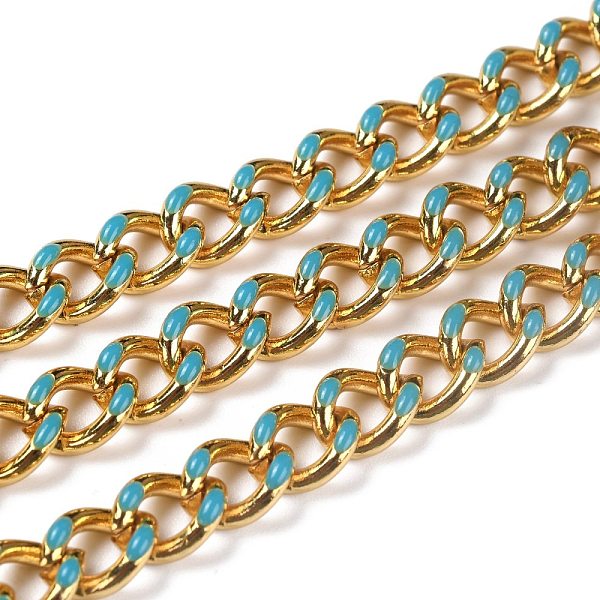 

PandaHall Golden Brass Enamel Curb Chain, Twisted Chain, Long-Lasting Plated, with Spool, Unwelded, Steel Blue, 10.5x8x3.5mm, 32.8 Feet...