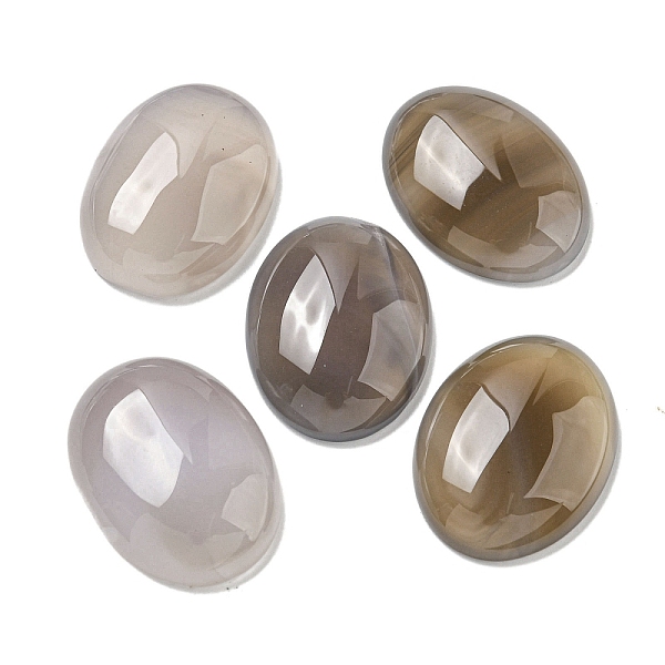 

PandaHall Natural Gery Agate Cabochons, Oval, 30x21.5~22x5~8.5mm Grey Agate Oval