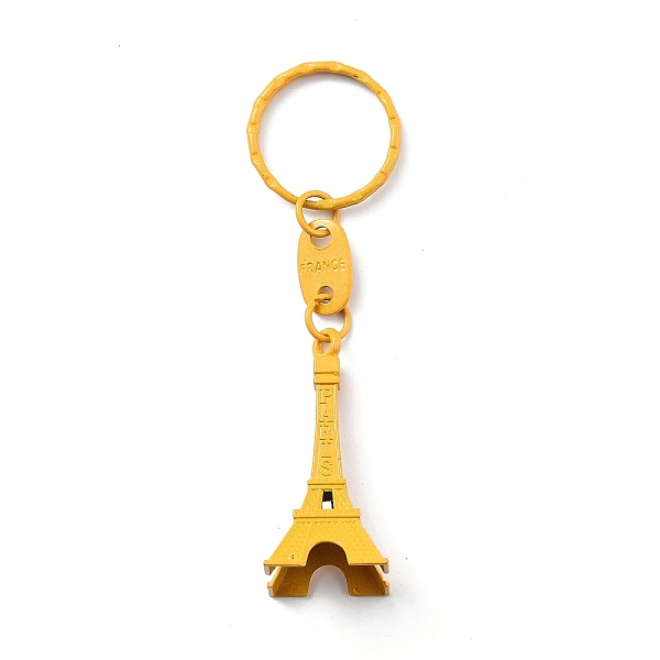 

PandaHall Alloy Keychain, with Eiffel Tower Pendants, Yellow, 49x21mm Alloy Building Yellow