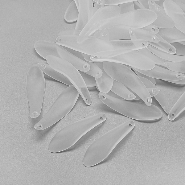 

PandaHall Transparent Acrylic Pendants, Frosted, Leaf, Clear, 35x10x2mm, Hole: 1.5mm Acrylic Others Clear